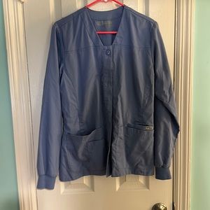 Greys anatomy ceil blue scrub jacket.